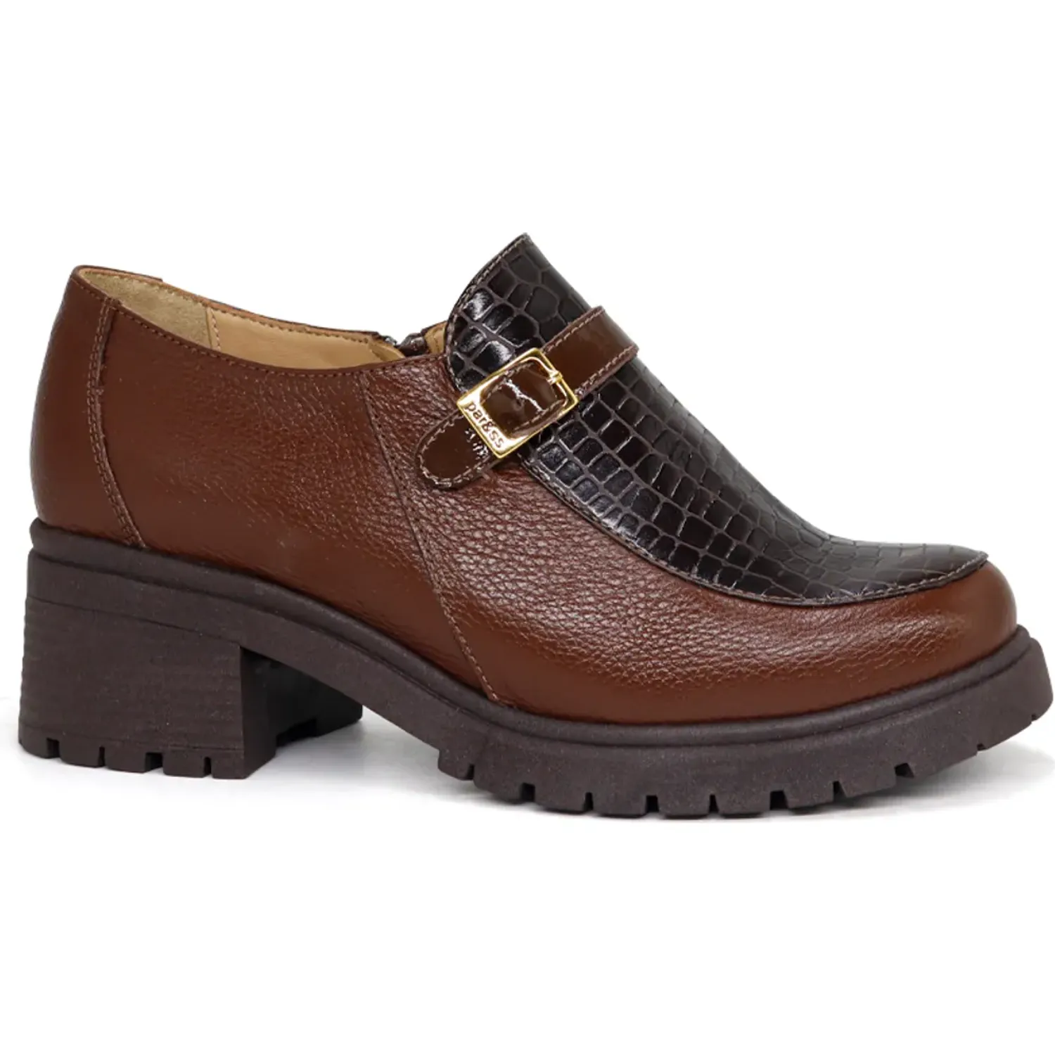 PAR&SS Zapato Par&Ss Casual De Cuero Mujer 2675-Ka26q3 color marron | Platanitos