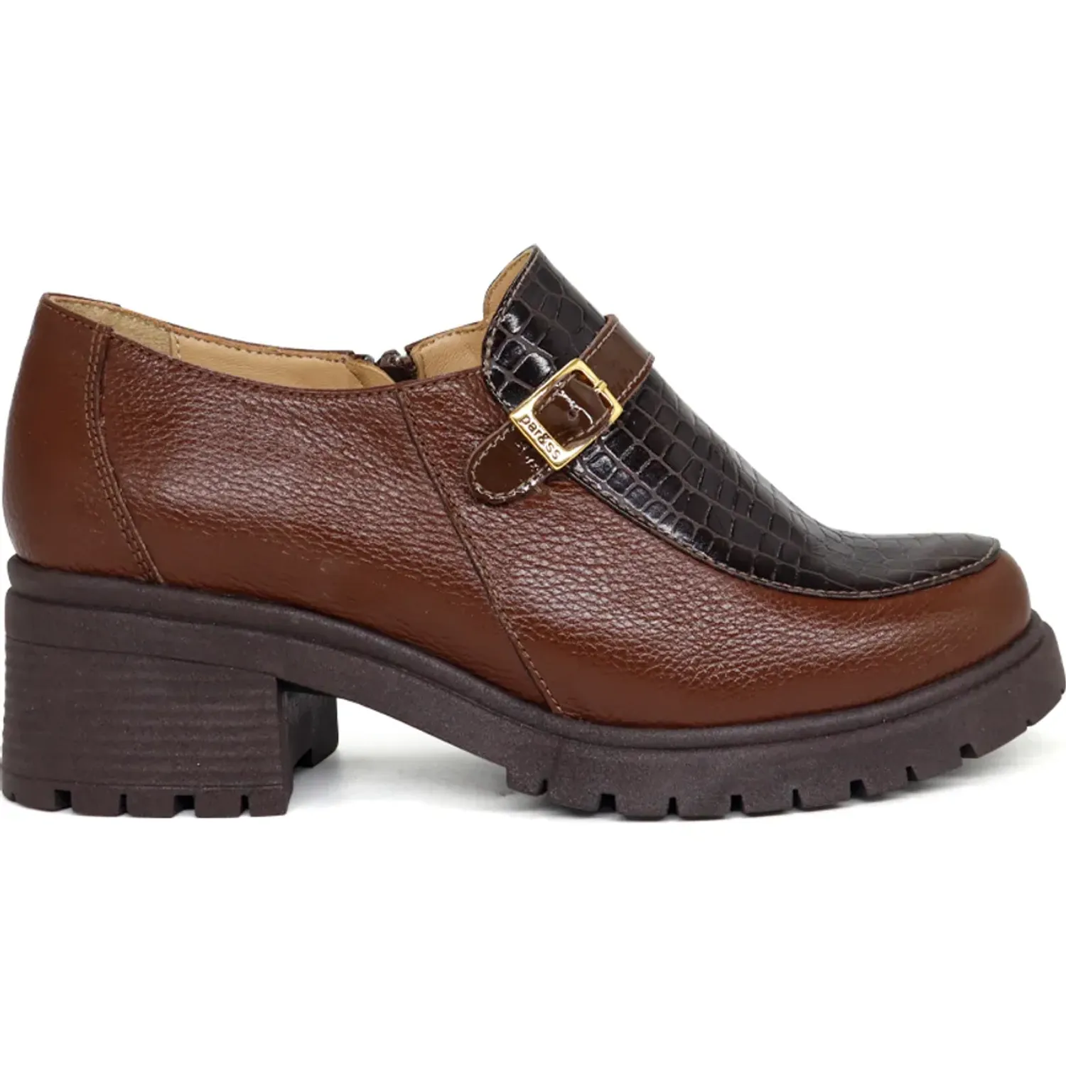 PAR&SS Zapato Par&Ss Casual De Cuero Mujer 2675-Ka26q3 color marron | Platanitos