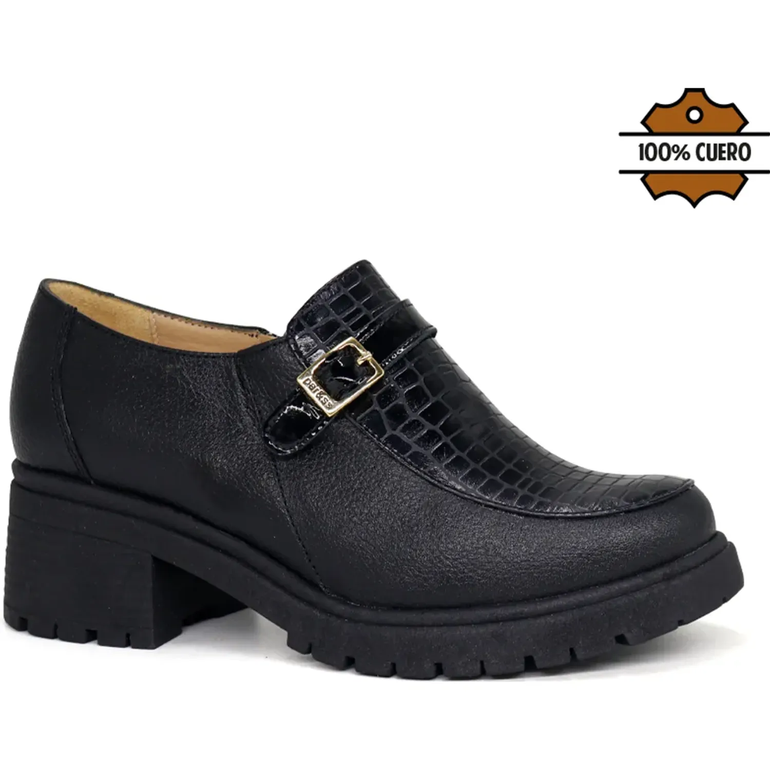PAR&SS Zapato Par&Ss Casual De Cuero Mujer 2675-Ka26q3-N color negro | Platanitos