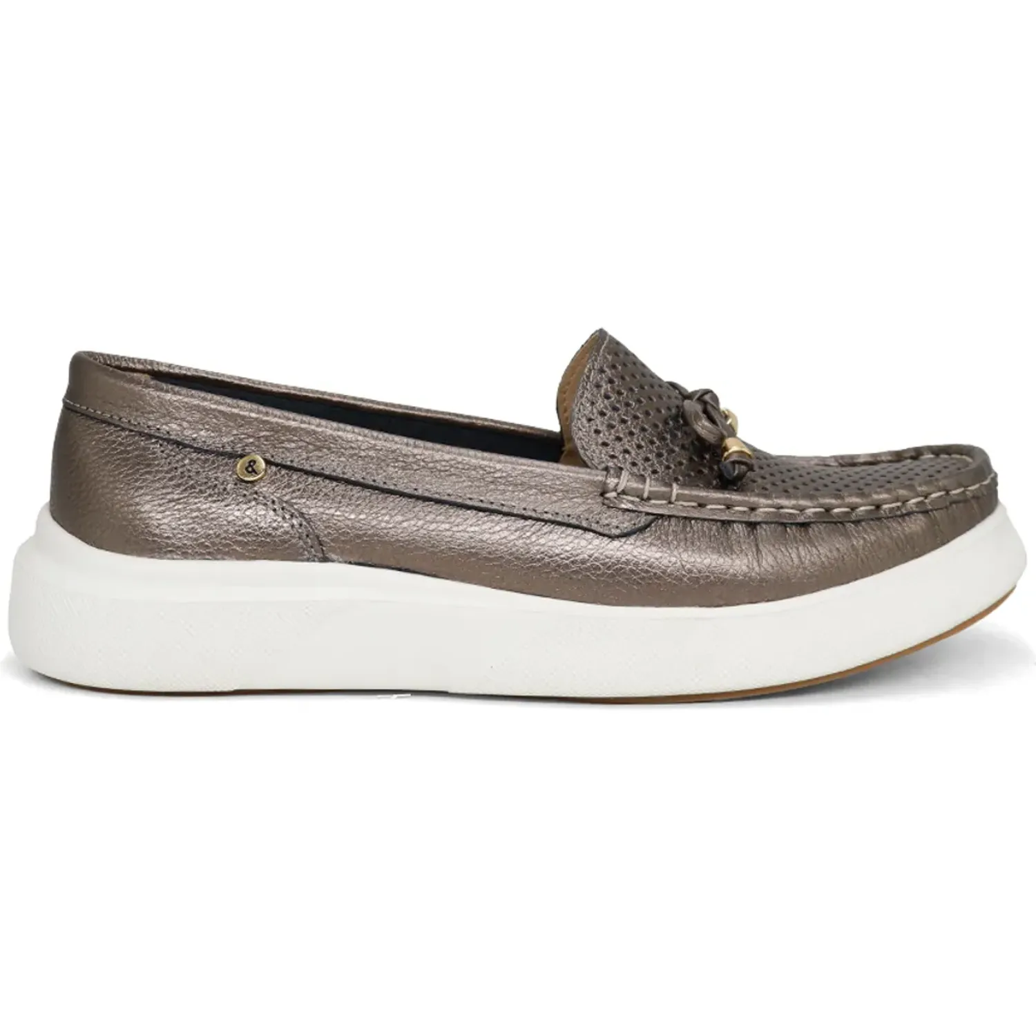 Mocasin Par&Ss Casual De Cuero Mujer Cedan-Ka26q1-P color plateado | Platanitos