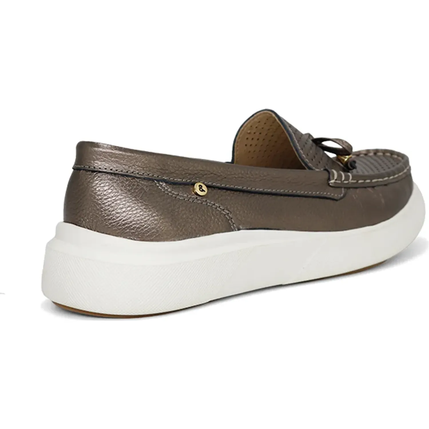 Mocasin Par&Ss Casual De Cuero Mujer Cedan-Ka26q1-P color plateado | Platanitos