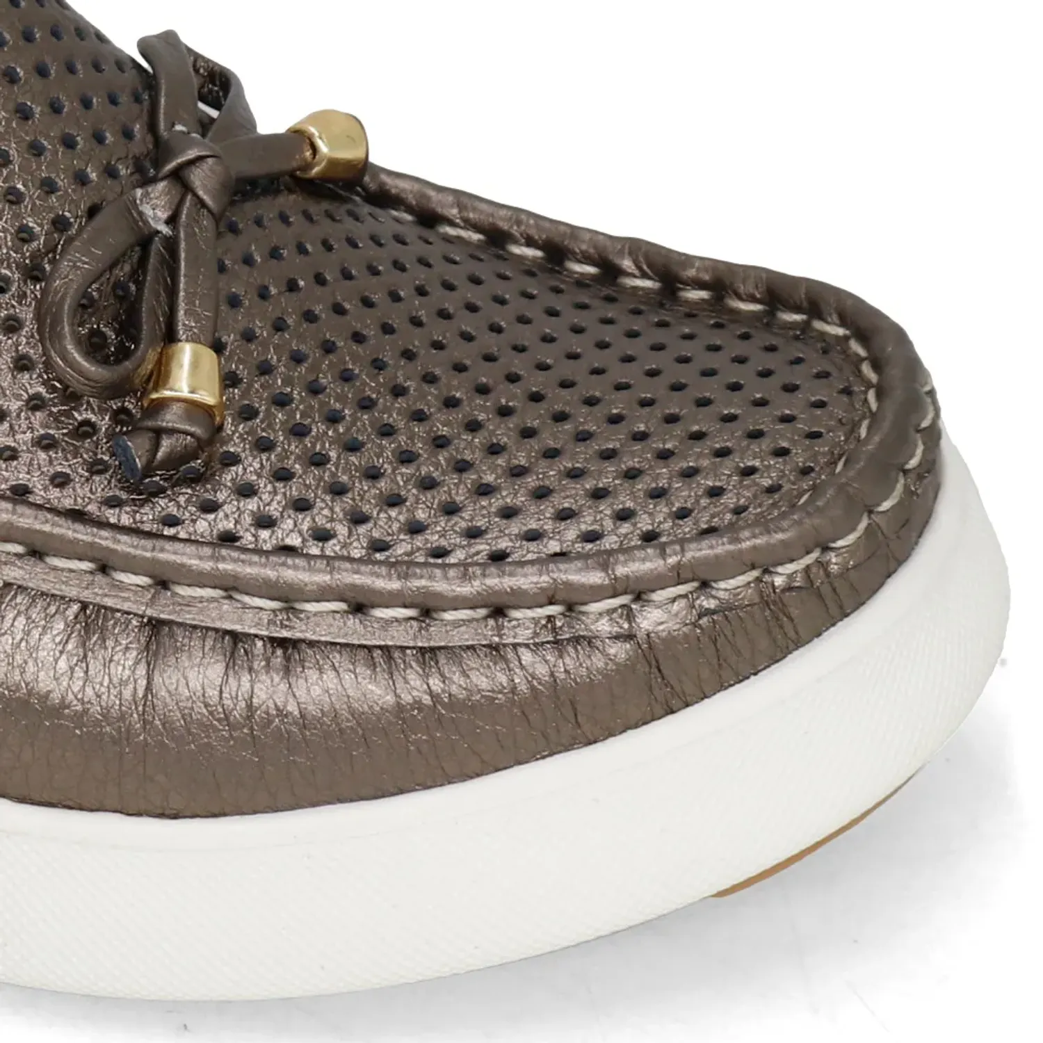 Mocasin Par&Ss Casual De Cuero Mujer Cedan-Ka26q1-P color plateado | Platanitos