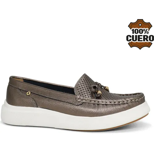 PAR&SS Mocasin Casual De Cuero Mujer Cedan-Ka26q1-P