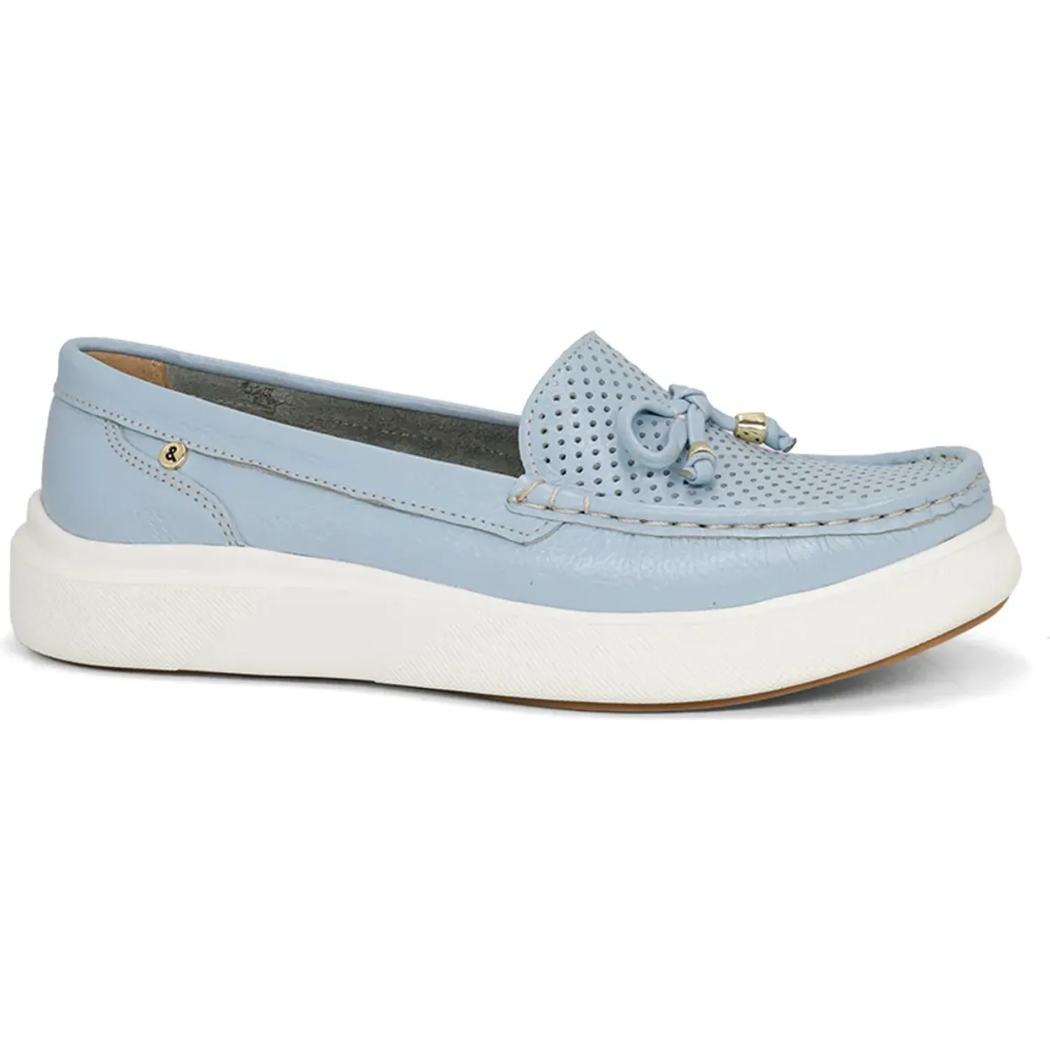 PAR&SS Mocasin Par&Ss Casual De Cuero Mujer Cedan-Ka26q1-C color celeste | Platanitos