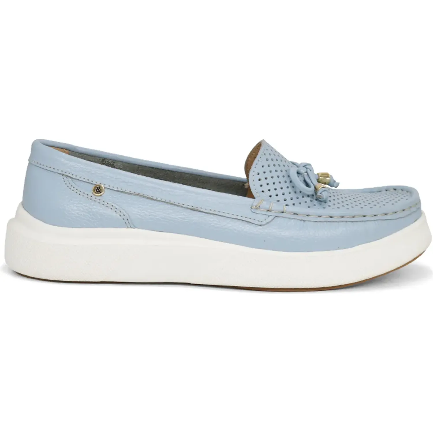 PAR&SS Mocasin Par&Ss Casual De Cuero Mujer Cedan-Ka26q1-C color celeste | Platanitos
