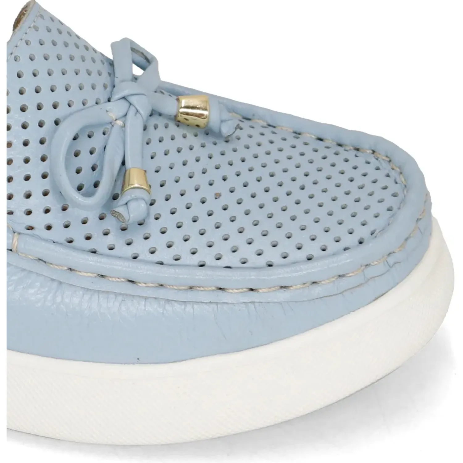 PAR&SS Mocasin Par&Ss Casual De Cuero Mujer Cedan-Ka26q1-C color celeste | Platanitos