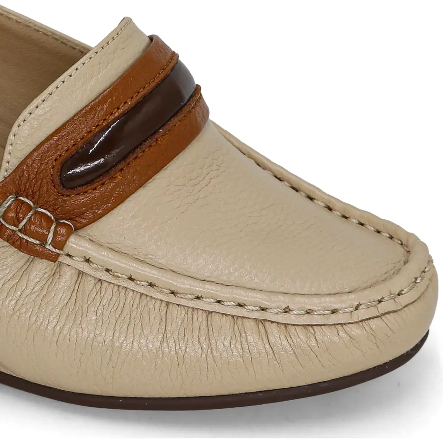 PAR&SS Zapato Par&Ss Casual De Cuero Mujer 2684-Ka26q1 color beige | Platanitos