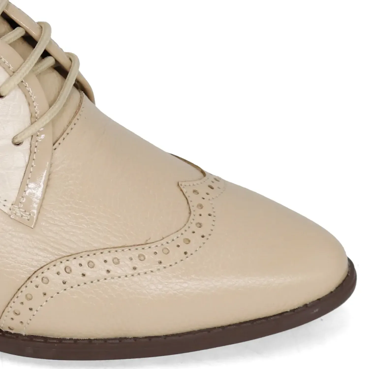 PAR&SS Zapato Par&Ss Casual De Cuero Mujer 2683-Ka26q1 color beige | Platanitos