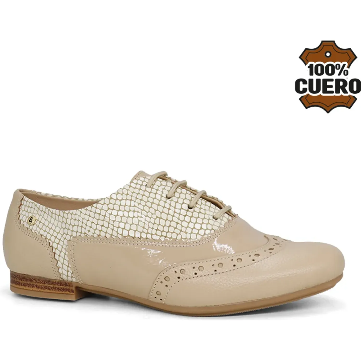 PAR&SS Zapatos Par&Ss Oxford De Cuero Para Mujer 2669-Ka26q1 color hueso | Platanitos