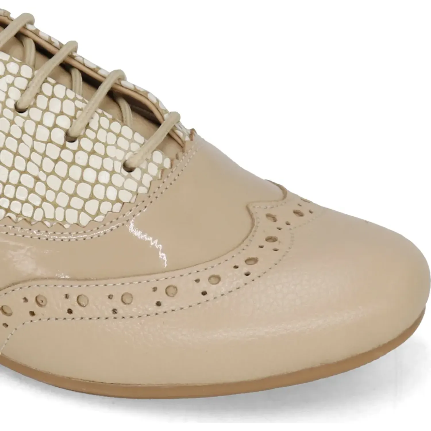 PAR&SS Zapatos Par&Ss Oxford De Cuero Para Mujer 2669-Ka26q1 color hueso | Platanitos
