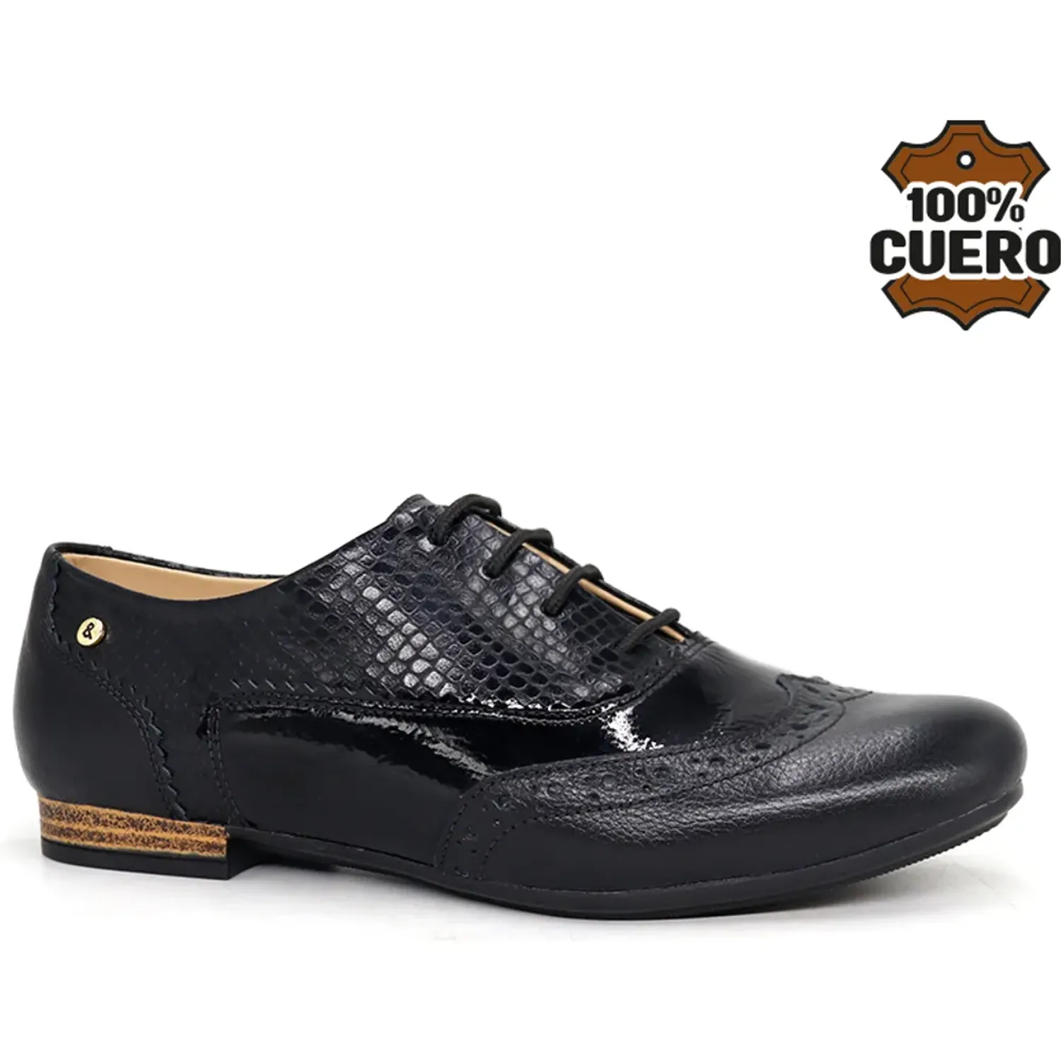PAR&SS Zapatos Par&Ss Oxford De Cuero Para Mujer 2669-Ka26q1-N color negro | Platanitos