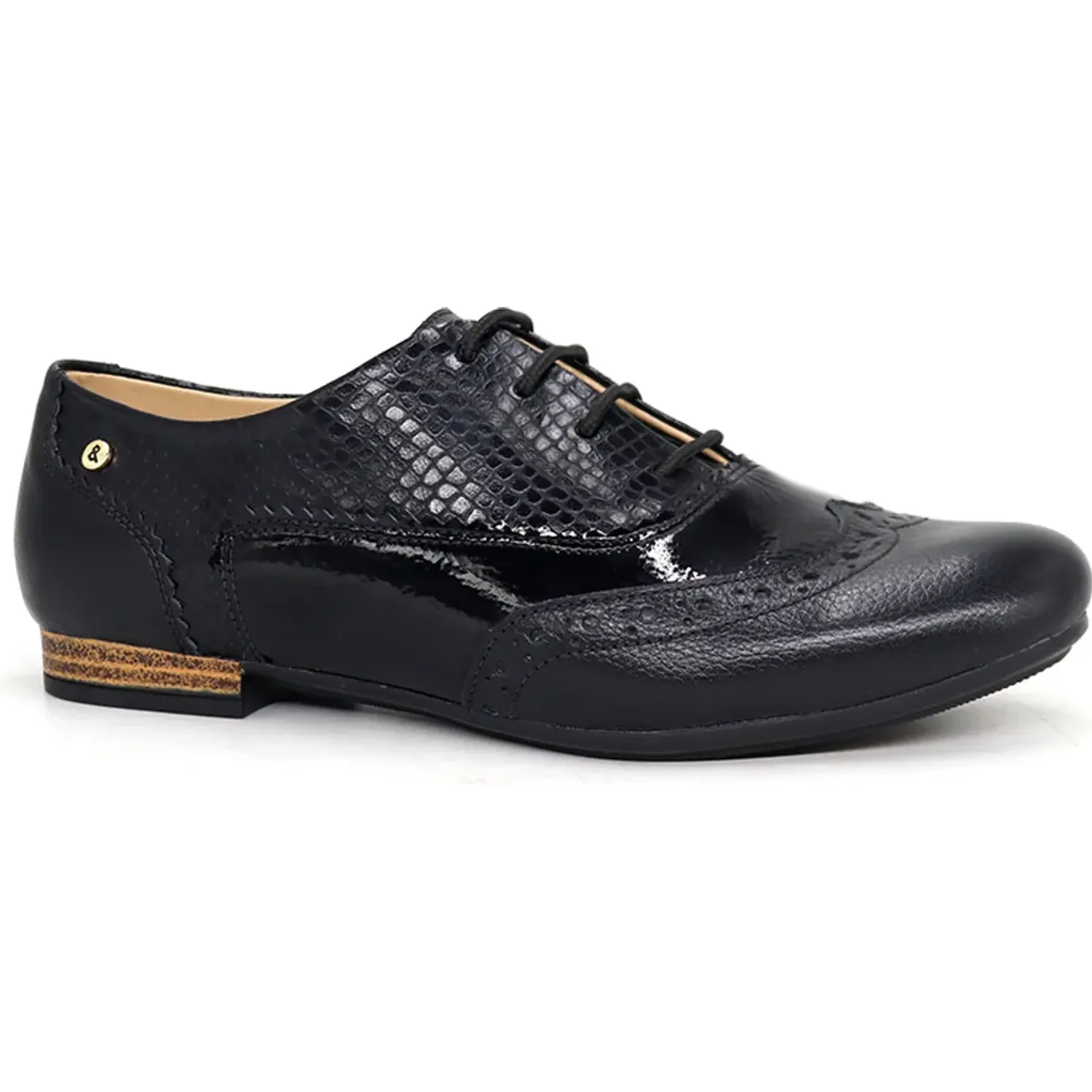 PAR&SS Zapatos Par&Ss Oxford De Cuero Para Mujer 2669-Ka26q1-N color negro | Platanitos