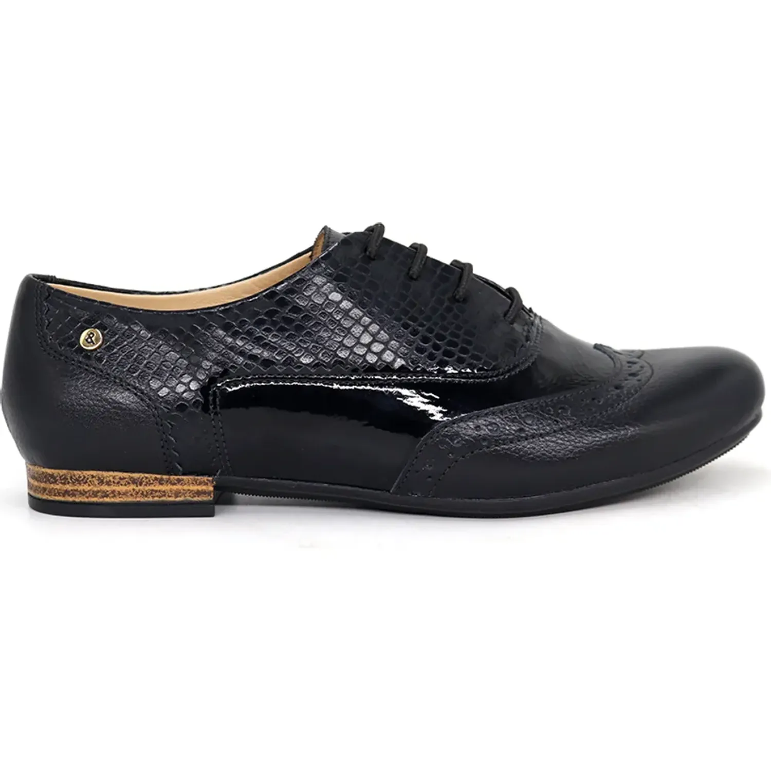 PAR&SS Zapatos Par&Ss Oxford De Cuero Para Mujer 2669-Ka26q1-N color negro | Platanitos