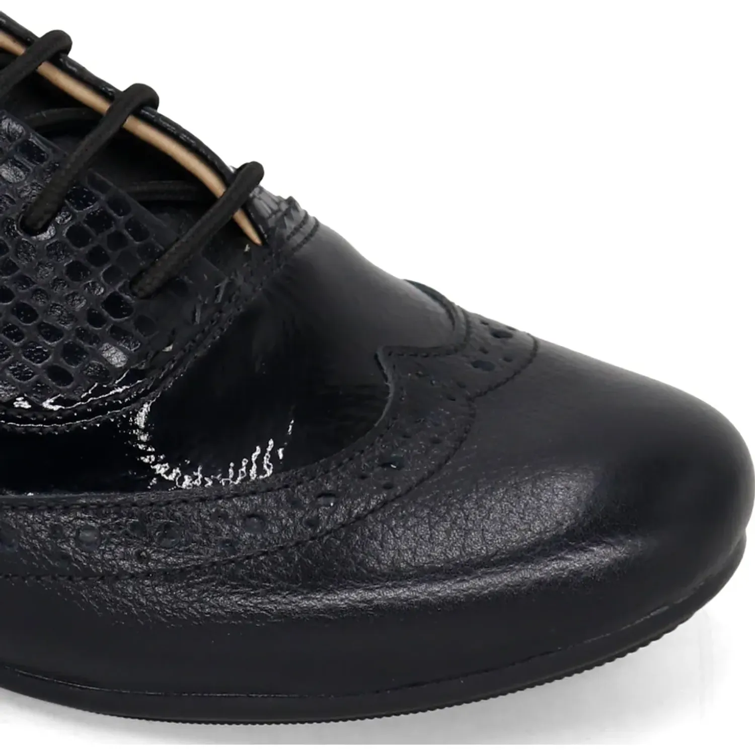 PAR&SS Zapatos Par&Ss Oxford De Cuero Para Mujer 2669-Ka26q1-N color negro | Platanitos
