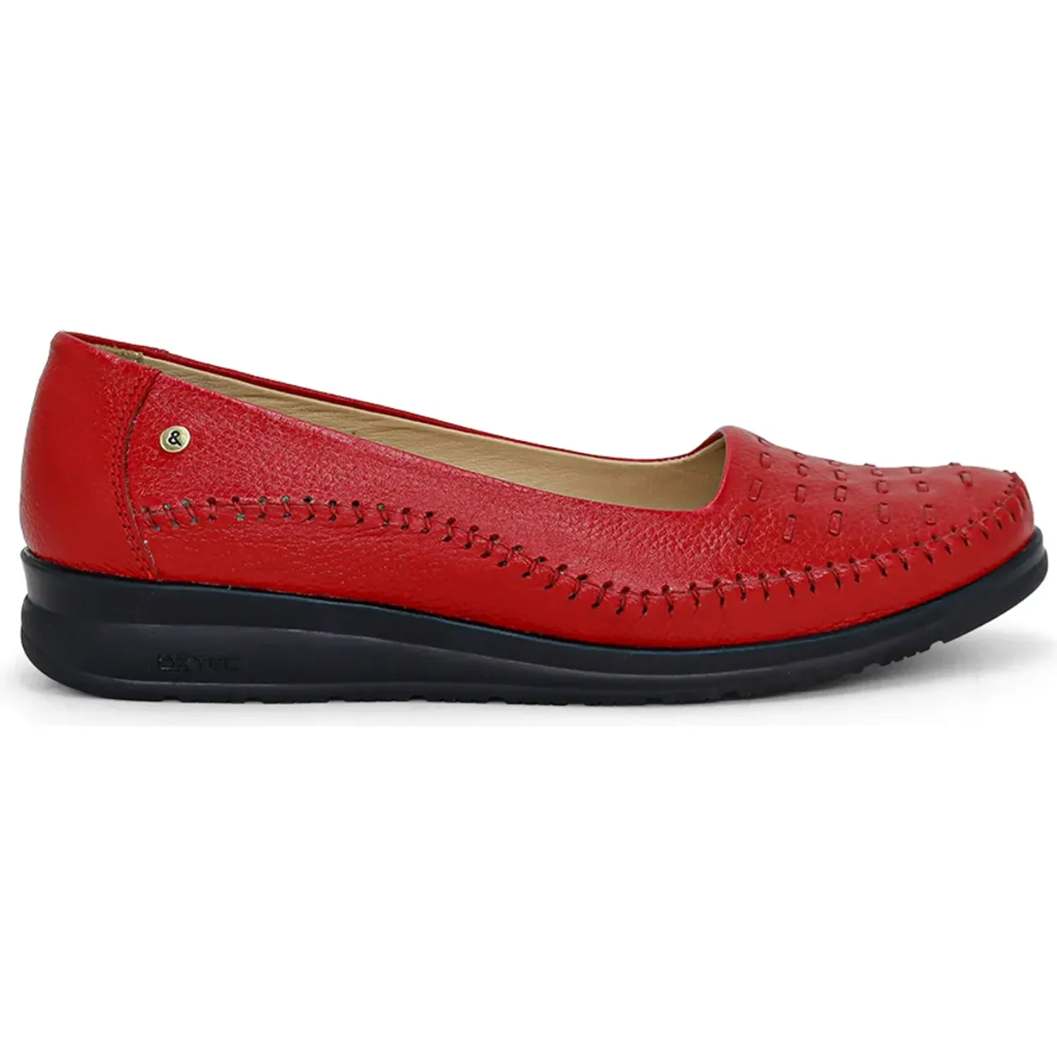 PAR&SS Mocasin Par&Ss Casual De Cuero Mujer 2622-Ka26q1-R color rojo | Platanitos