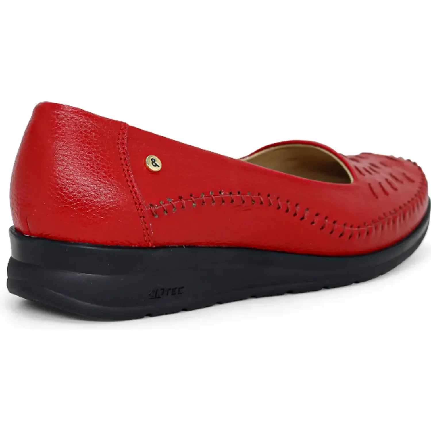 PAR&SS Mocasin Par&Ss Casual De Cuero Mujer 2622-Ka26q1-R color rojo | Platanitos