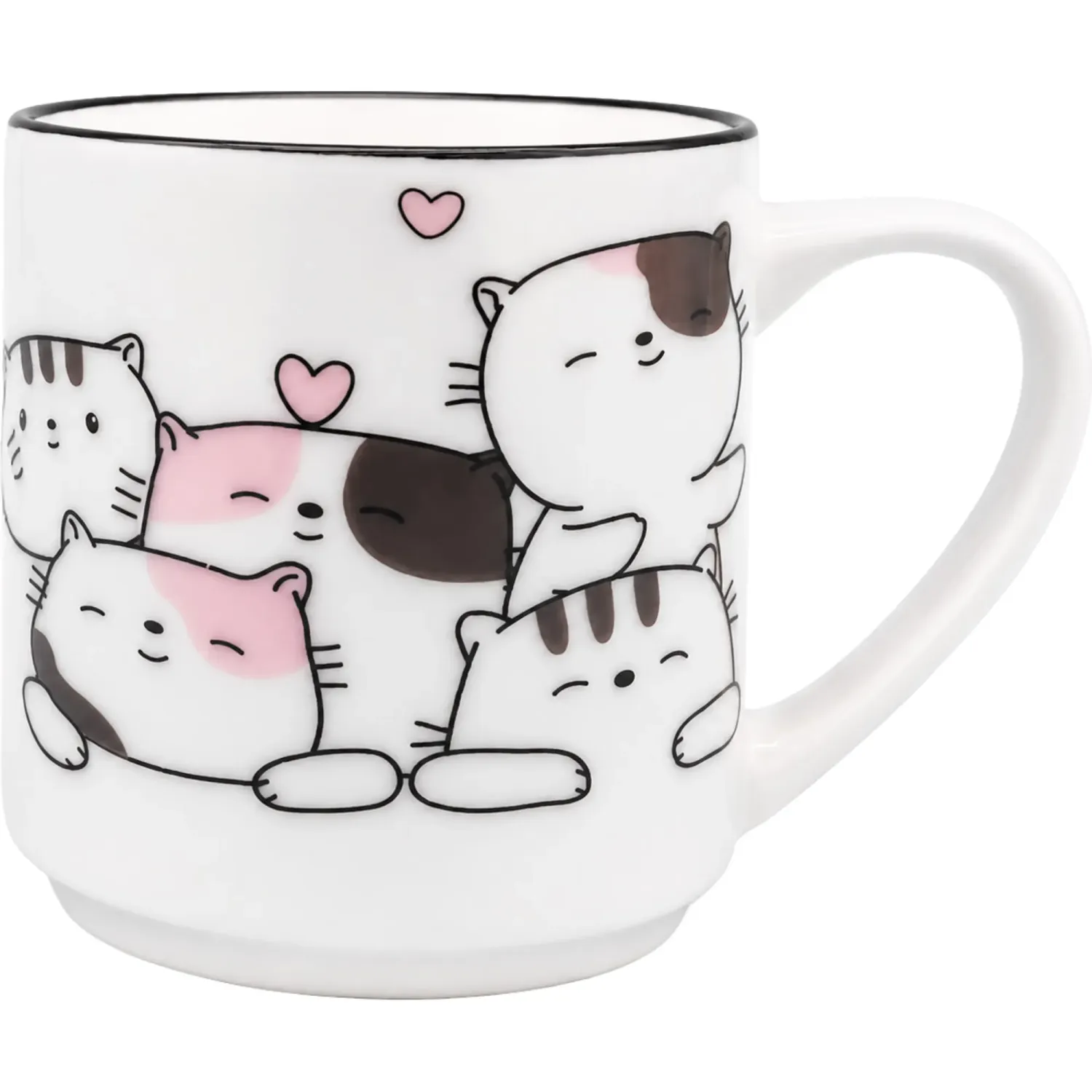 Taza Ichimatsu De Porcelana Diseño Gatos 10 Oz color varios | Platanitos