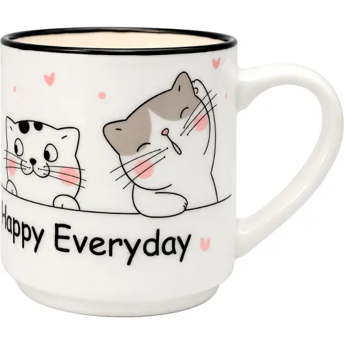 ICHIMATSU Taza De Porcelana Diseño Gatos 10 Oz