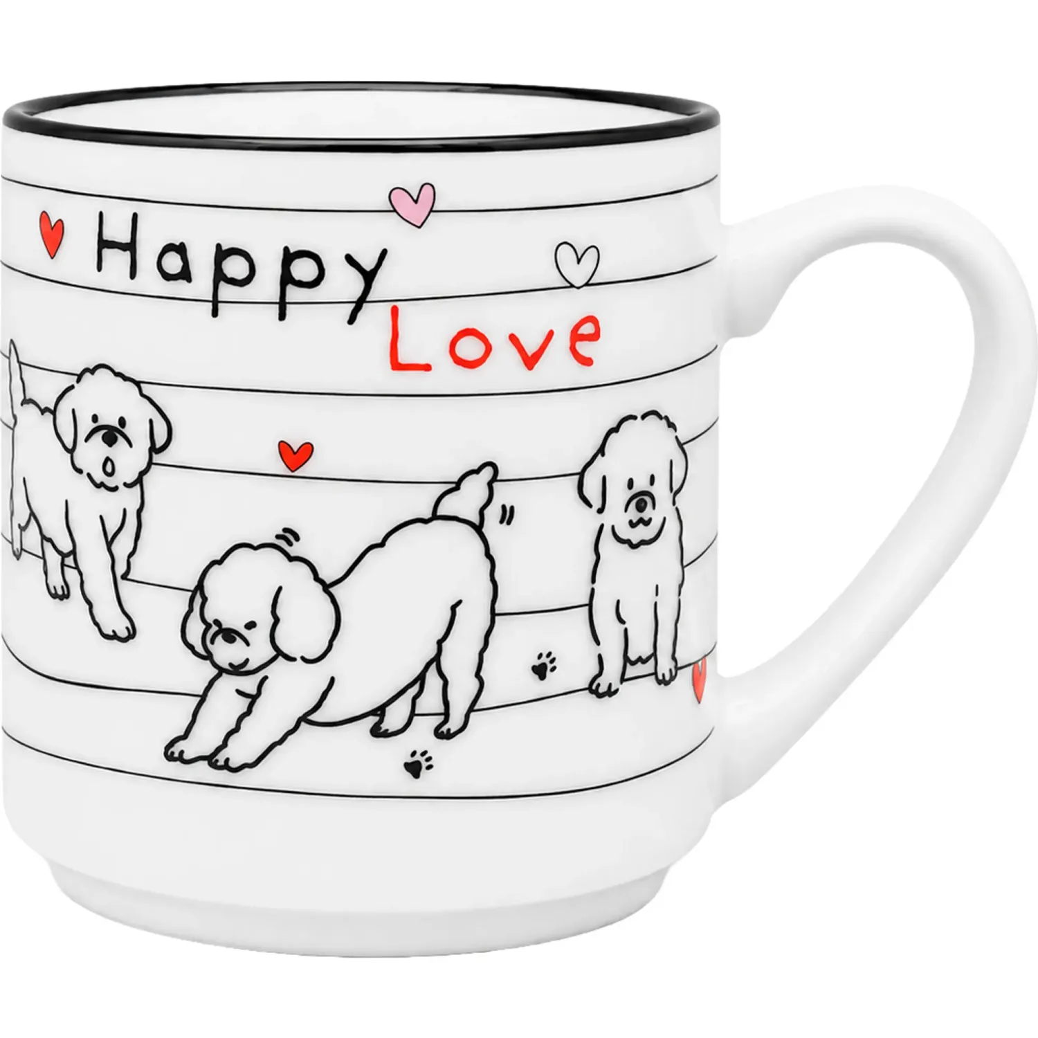 Taza Ichimatsu De Porcelana Diseño Perros 10 Oz color varios | Platanitos