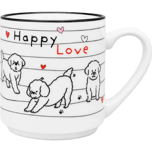 ICHIMATSU Taza De Porcelana Diseño Perros 10 Oz