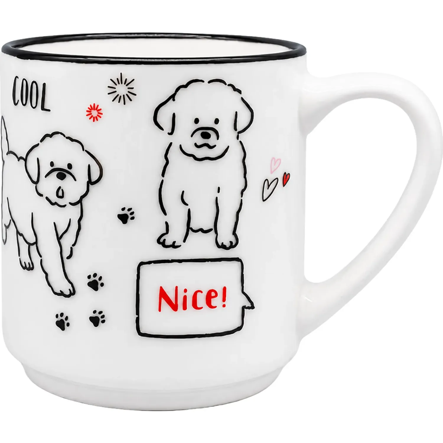 ICHIMATSU Taza Ichimatsu De Porcelana Diseño Perros 10 Oz color varios | Platanitos