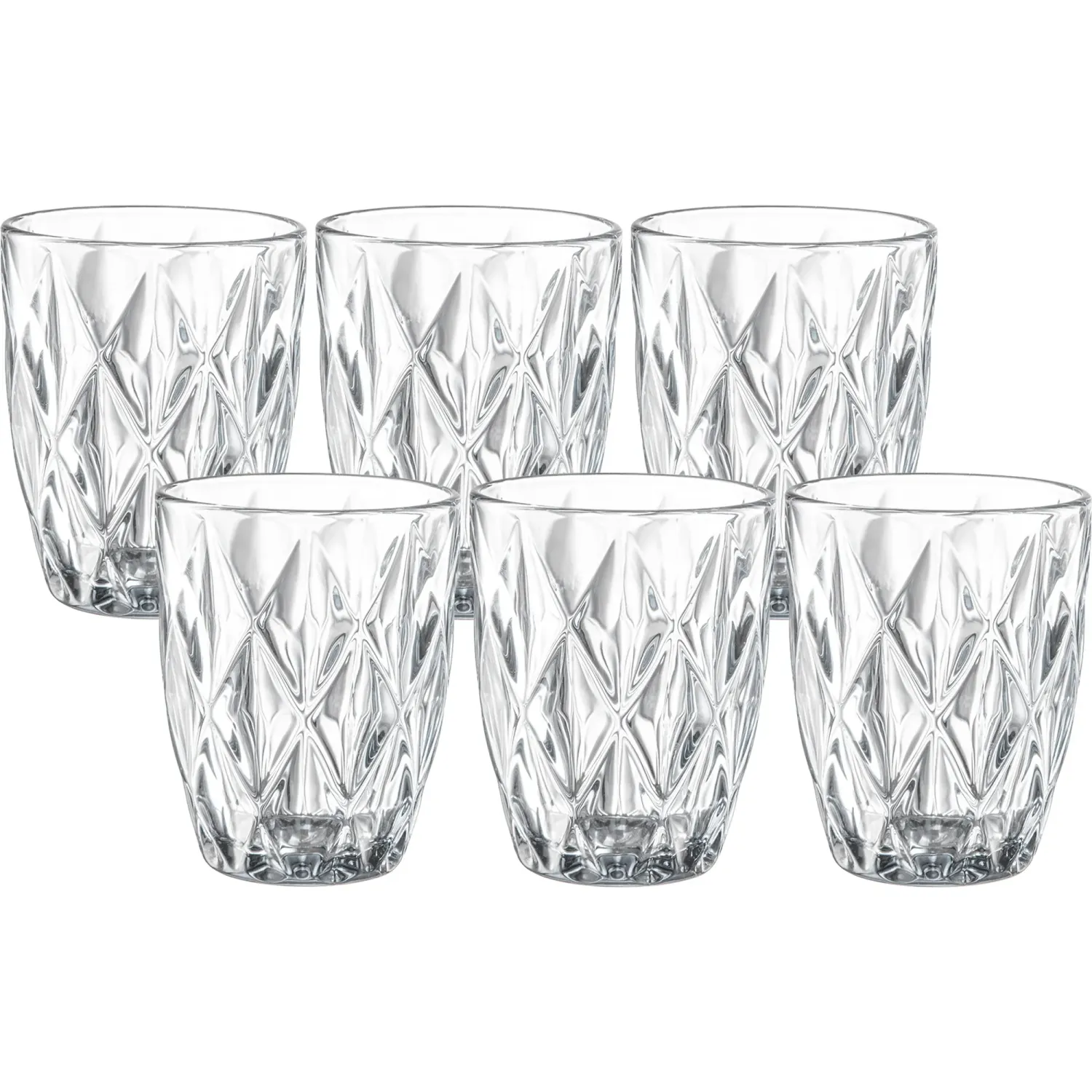 Juego Ichimatsu X 6 Vasos Labrado Prisma 265 Ml color transparente | Platanitos