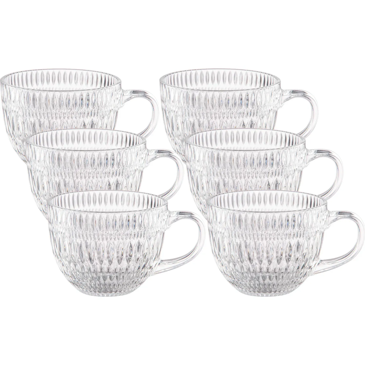 Juego Ichimatsu X 6 Tazas Diseño Roma 470 Ml color transparente | Platanitos