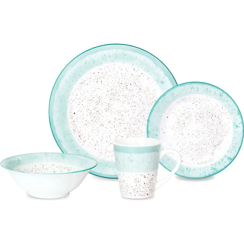 ICHIMATSU Juego De Vajilla De Porcelana X 16 Piezas Modelo Aura