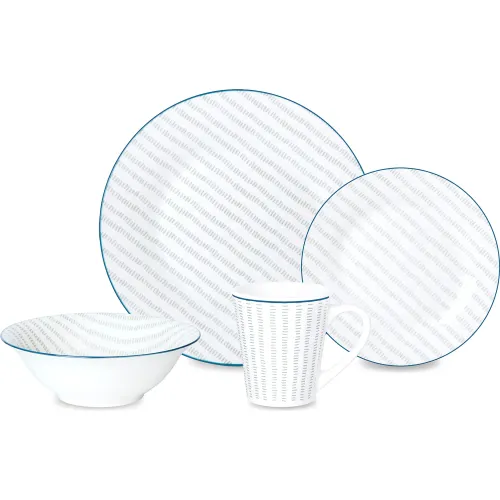 ICHIMATSU Juego De Vajilla De Porcelana X 16 Piezas Modelo Alba