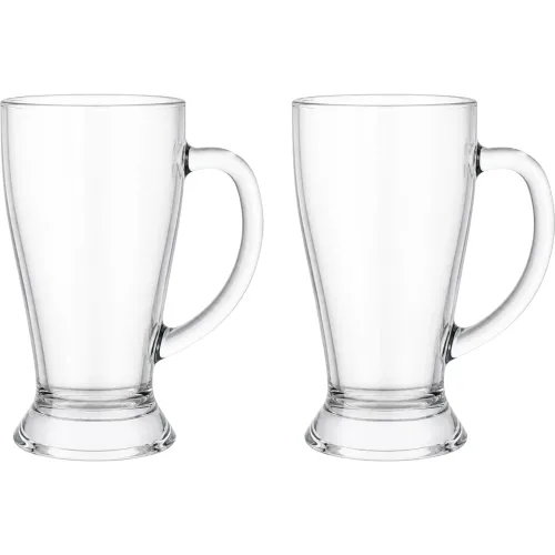 ICHIMATSU Juego X 2 Jarros Cerveceros De Vidirio De 600 Ml Diseño Liso