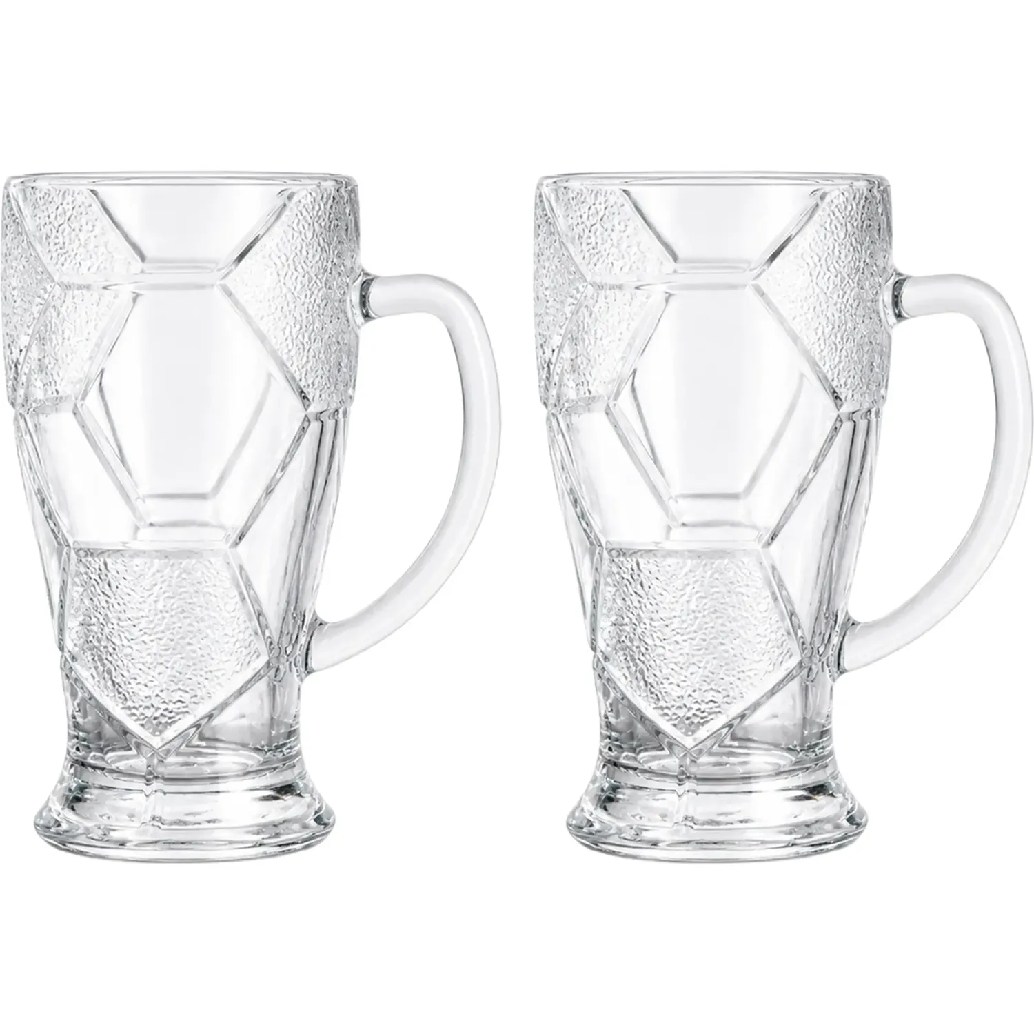 Juego Ichimatsu X  2 Jarros Cerveceros De Vidrio 600 Ml Diseño Futbol color transparente | Platanitos