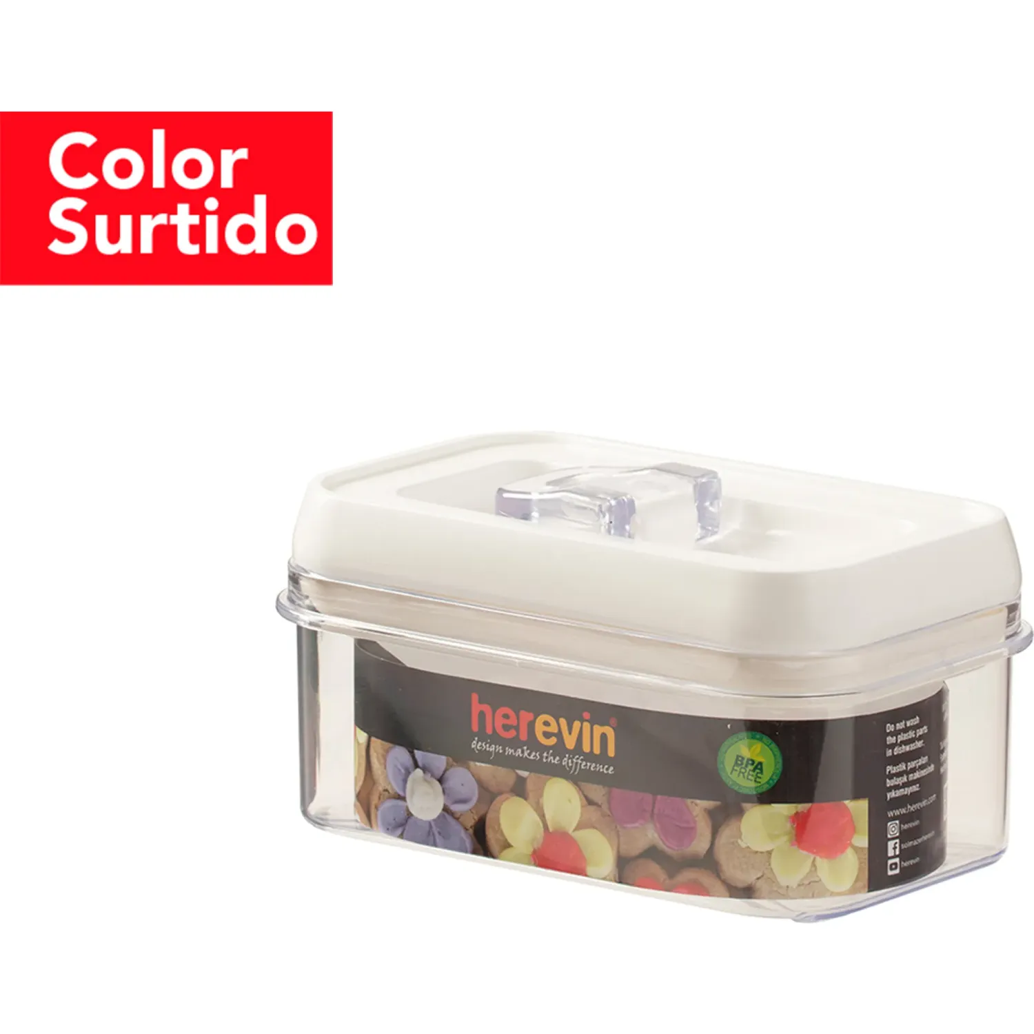 HEREVIN Frasco Herevin Almacenador Rectangular De 600 Ml color negro | Platanitos