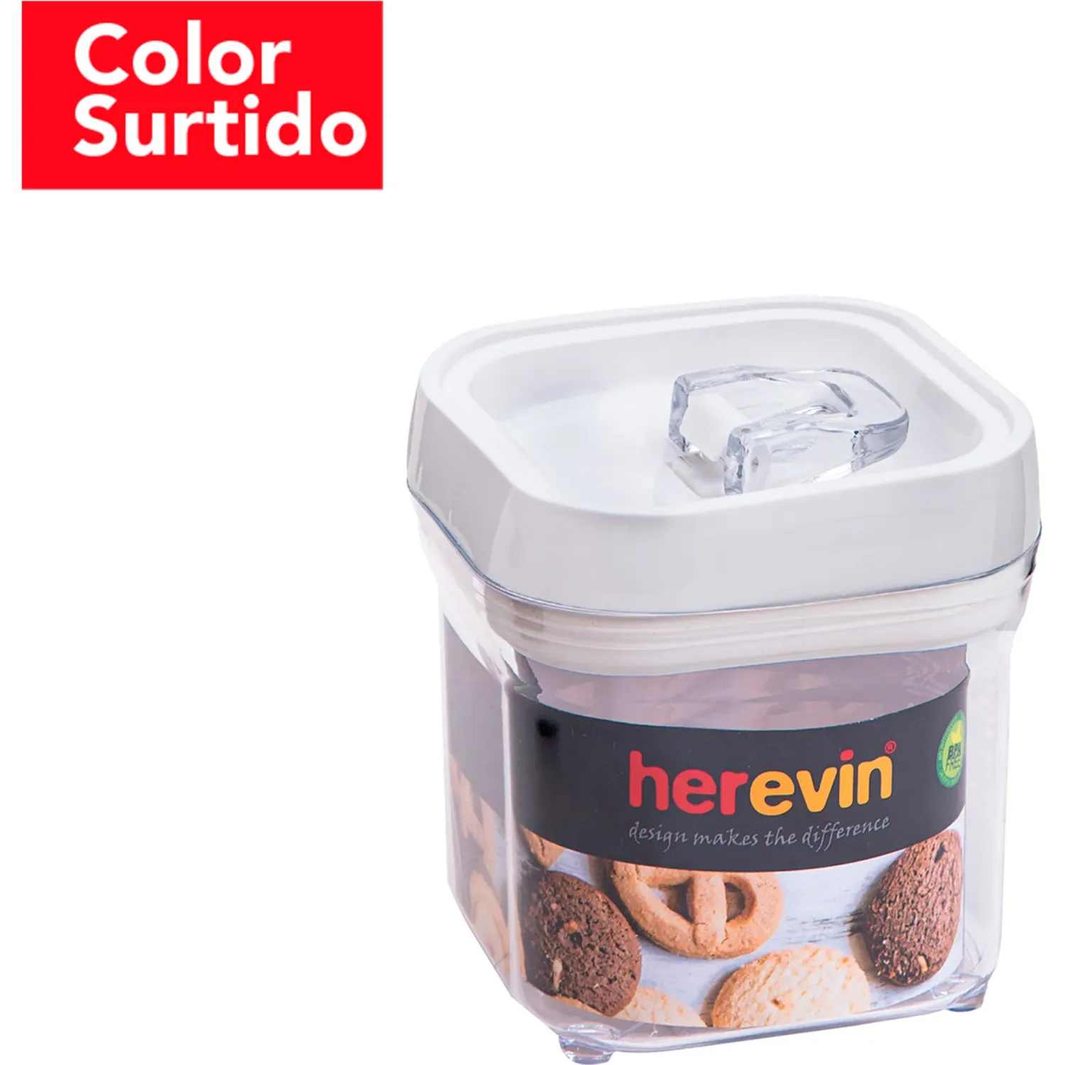 HEREVIN Frasco Herevin Almacenador Cuadrado De 700 Ml color negro | Platanitos