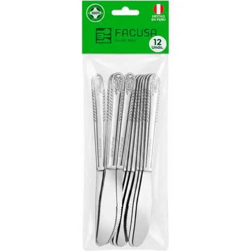 FACUSA Juego X 12 Cuchillos De Mesa Modelo 10