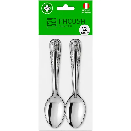 FACUSA Juego X 12 Cucharita De Te Modelo 10