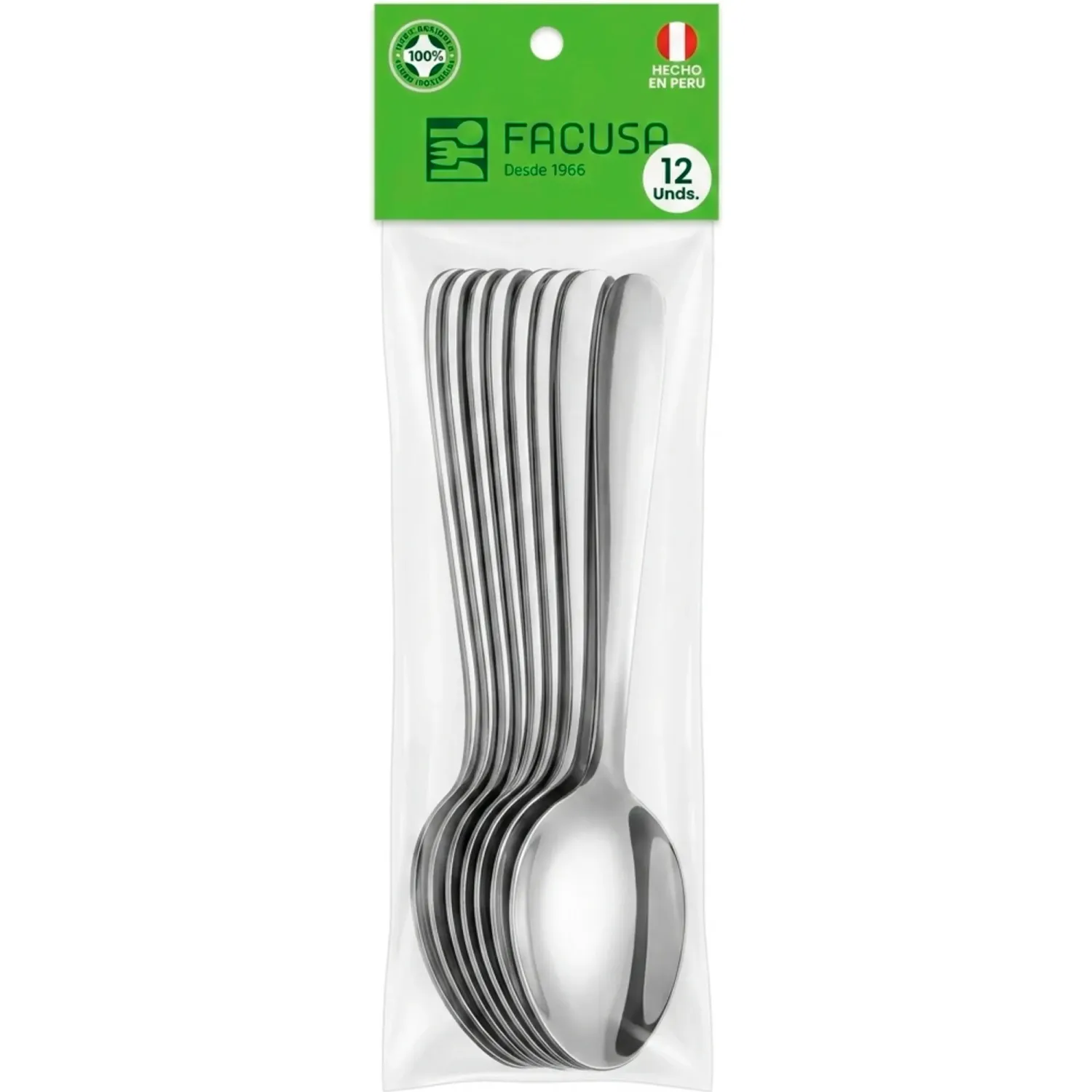FACUSA Juego Facusa X 12 Cuchara De Mesa Modelo 1001 color plateado | Platanitos