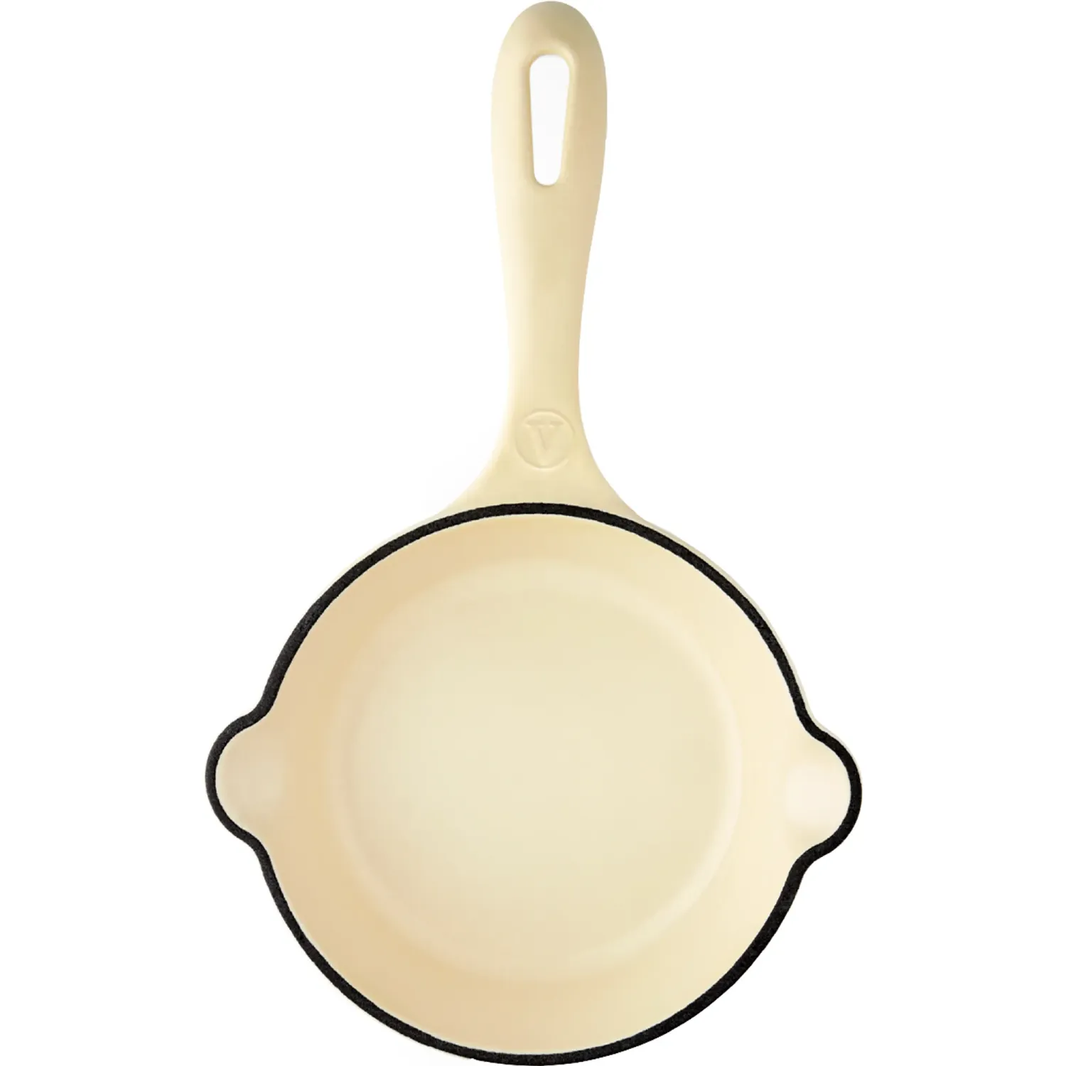 Sarten Victoria De Hierro Fundido Esmaltado Linea Sable 14 Cm color crema | Platanitos