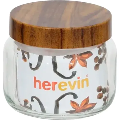 HEREVIN Frasco De Vidro Tapa Efecto Madera 425 Cc