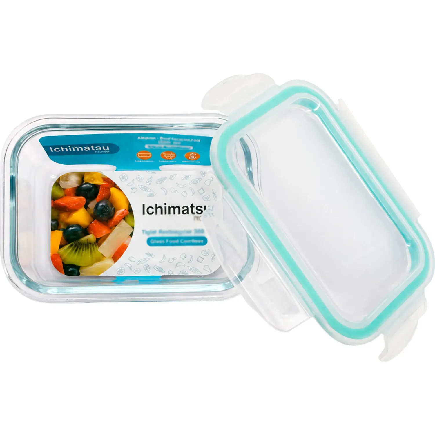 Taper Ichimatsu Rectangular De Vidrio Refractario 360 Ml color varios | Platanitos