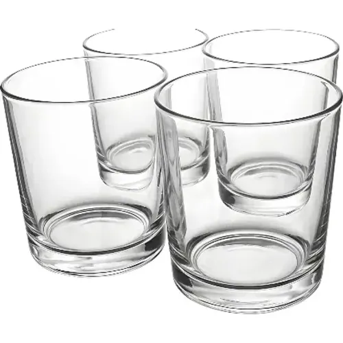 CRISTAR Juego De Vasos De Vidrio Por 4 Piezas Verona Rocks 11oz
