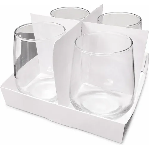 CRISTAR Juego De Vasos De Vidrio Por 4 Piezas Modelo Sicilia Rocks 13 Oz