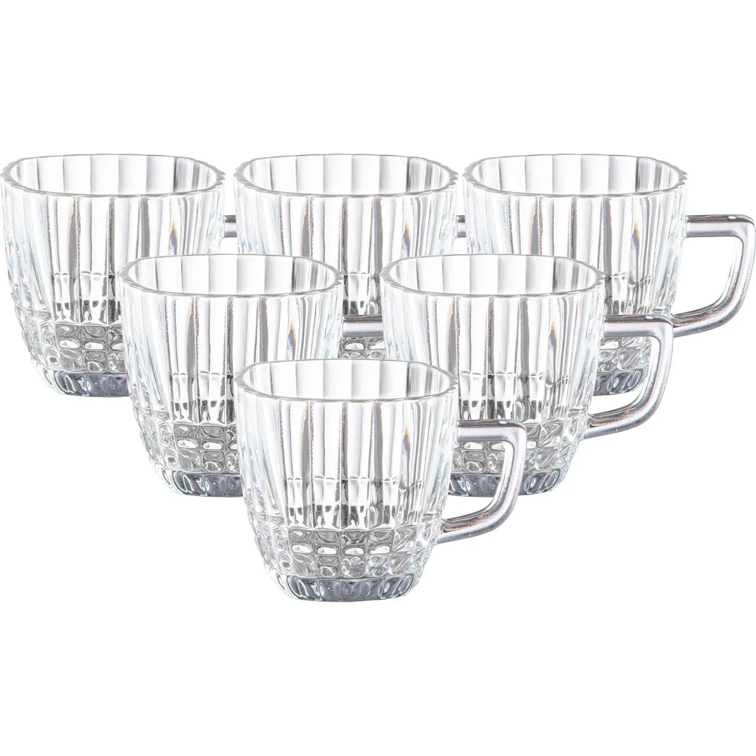 Juego Ichimatsu De Tazas De Vidrio Por 6 Piezas Rayas 265 Ml color varios | Platanitos
