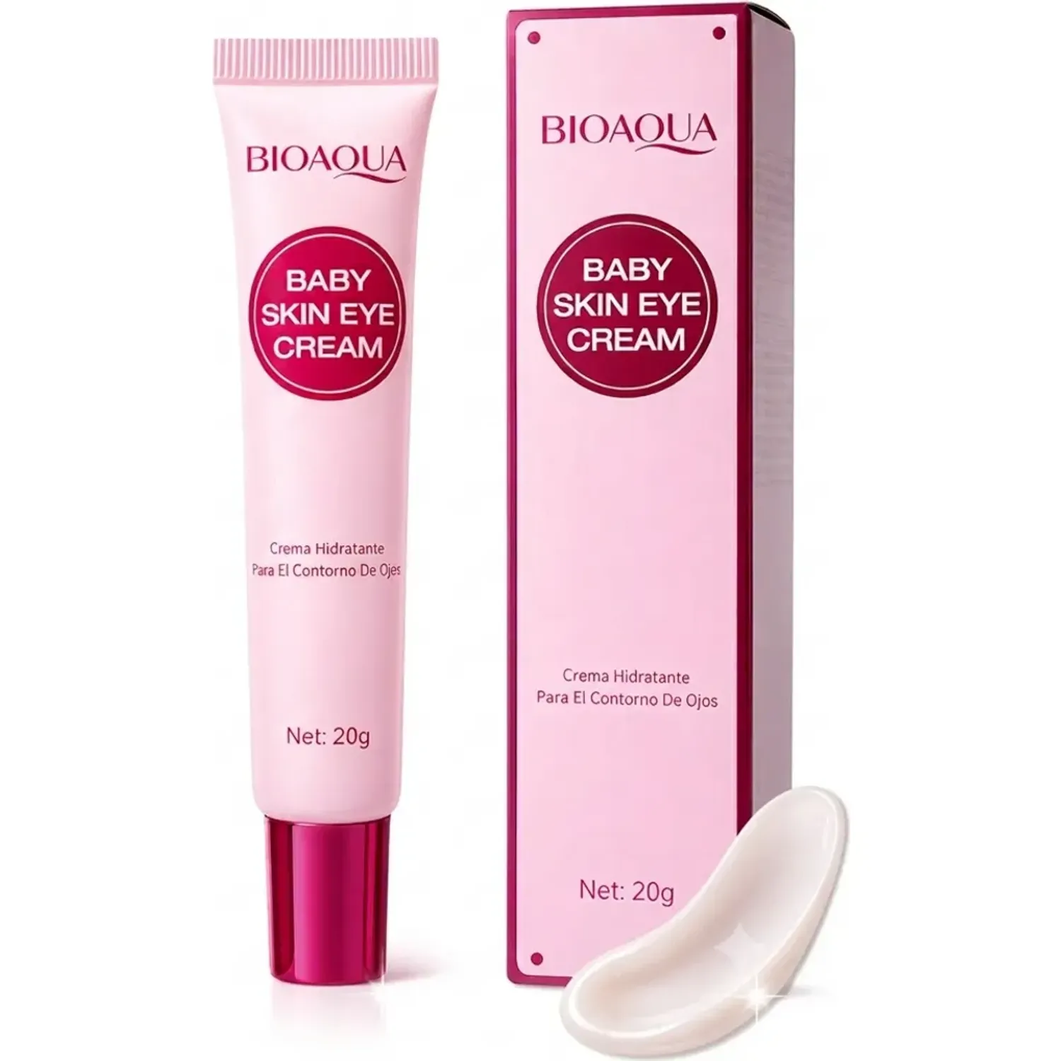 Contorno Bioaqua De Ojos Linea Baby Skin color rosado | Platanitos