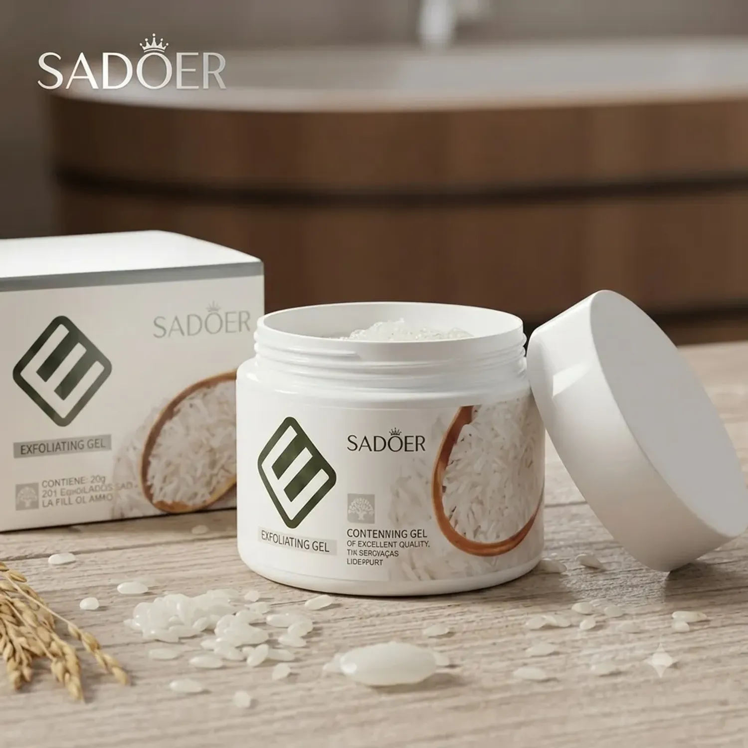 Exfoliante Sadoer Corporal Linea De Arroz 150ml color blanco | Platanitos