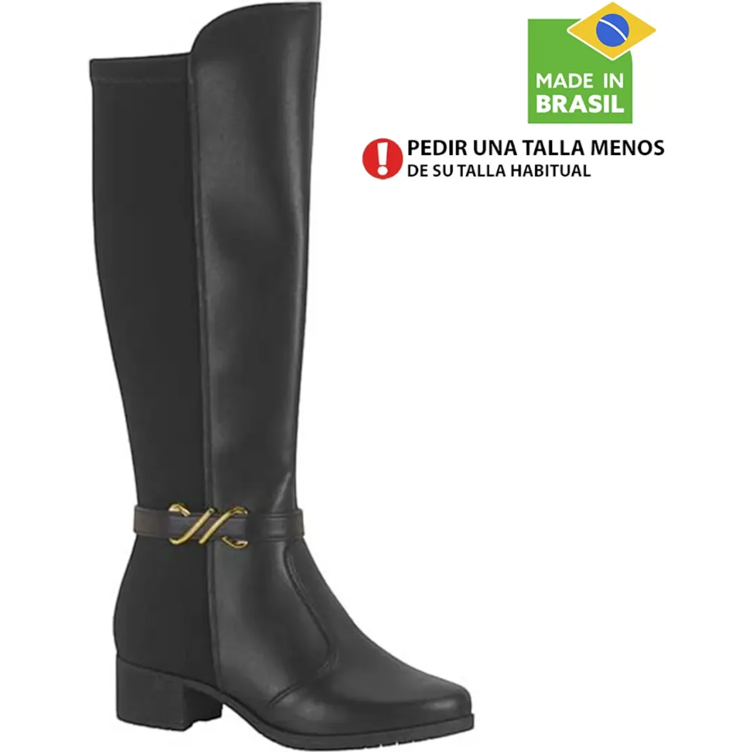 Botas Moleca Largas De Vestir Mujer Cy-53 color negro | Platanitos