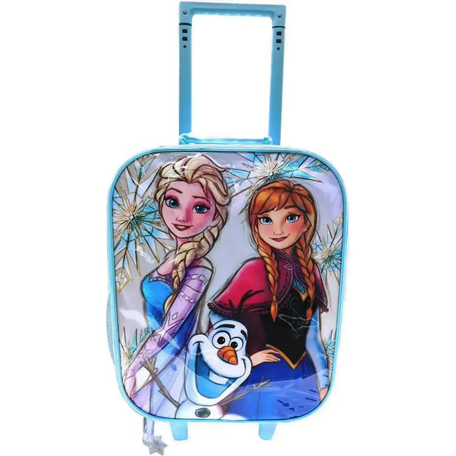 Set Frozen Mochila Con Ruedas Medium Frozen Coleccion G B26 color celeste | Platanitos