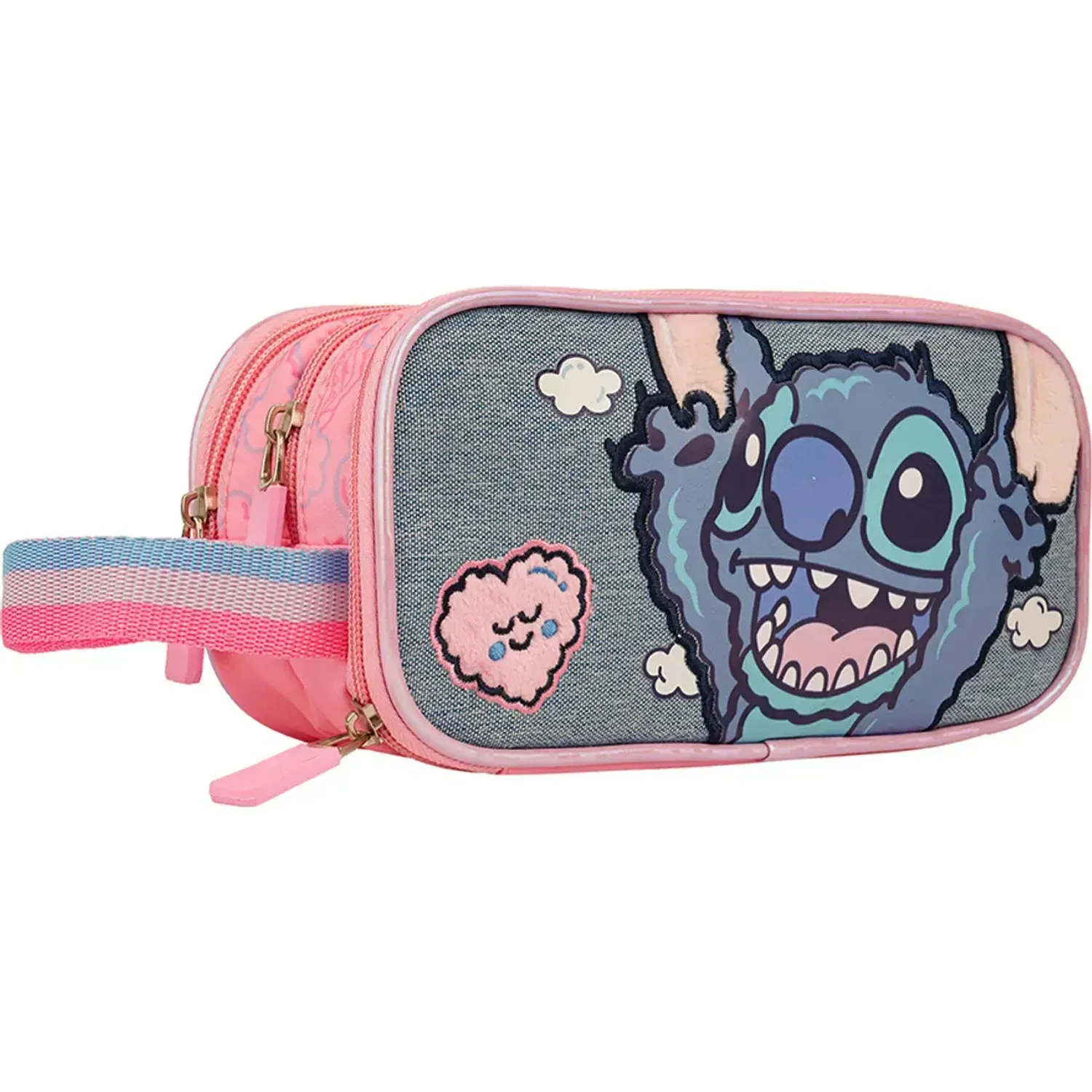 STITCH Cartuchera Stitch Organizadora Stitch Coleccion C B26 color celeste/lila | Platanitos