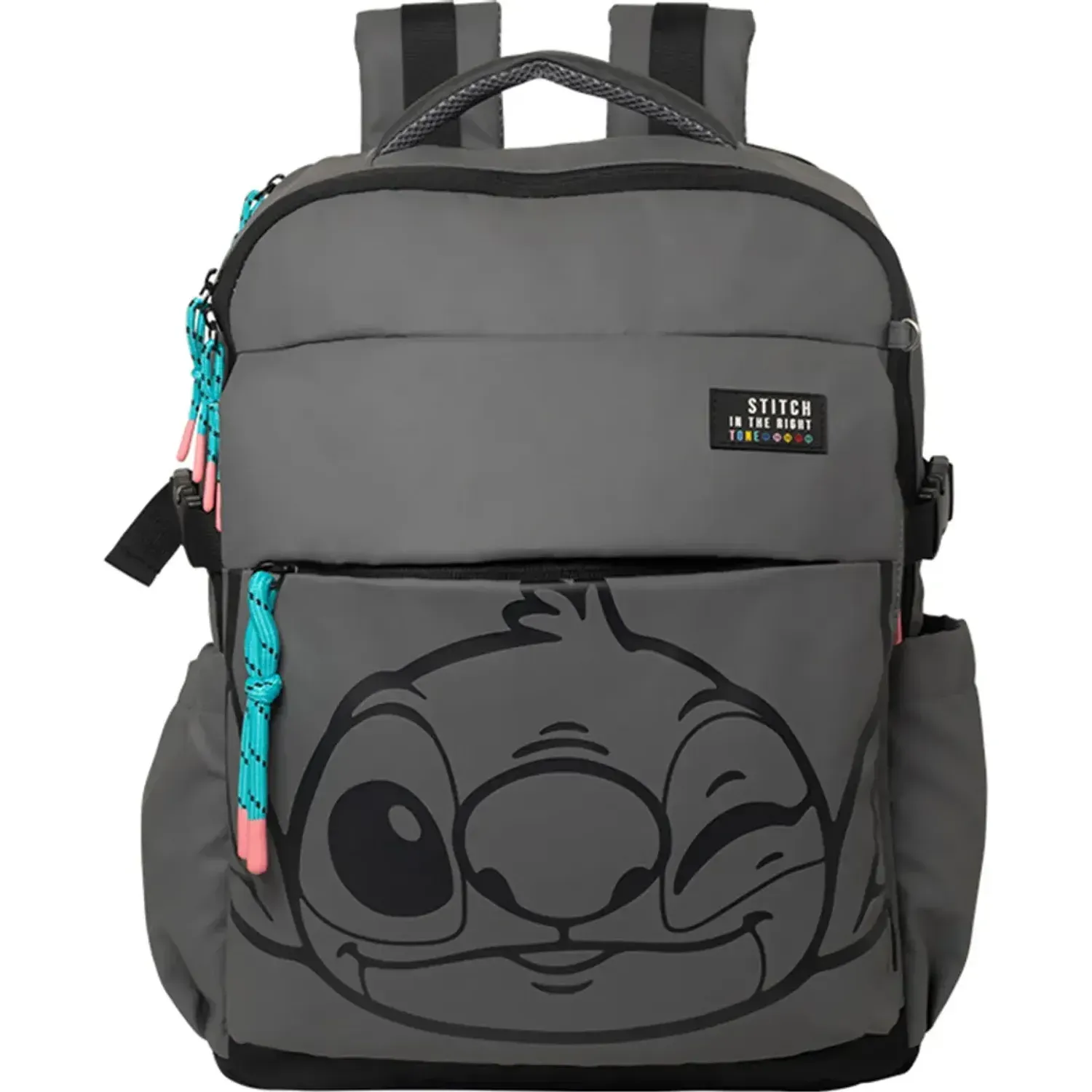Mochila Stitch Student Stitch Drm1017-1 B26 color plomo/celeste | Platanitos