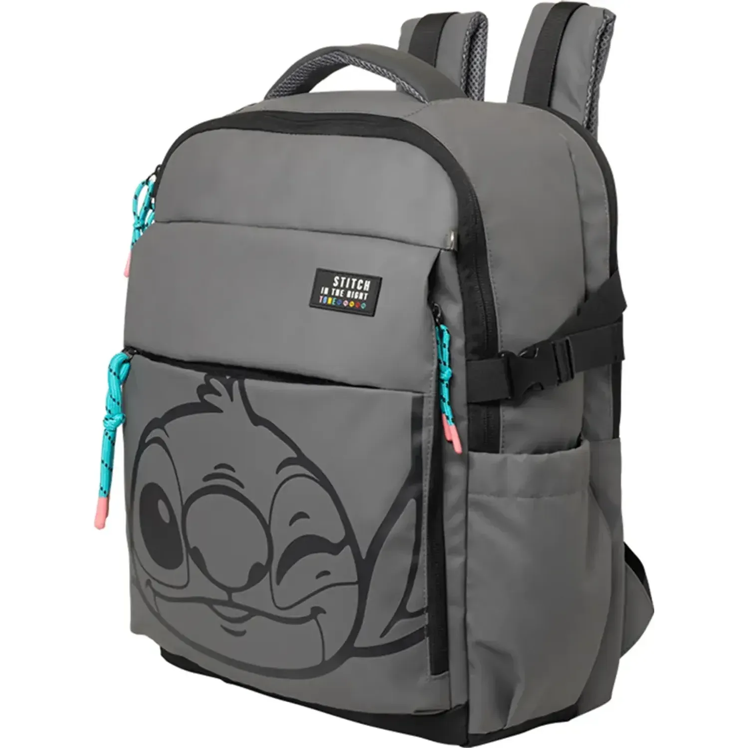 Mochila Stitch Student Stitch Drm1017-1 B26 color plomo/celeste | Platanitos