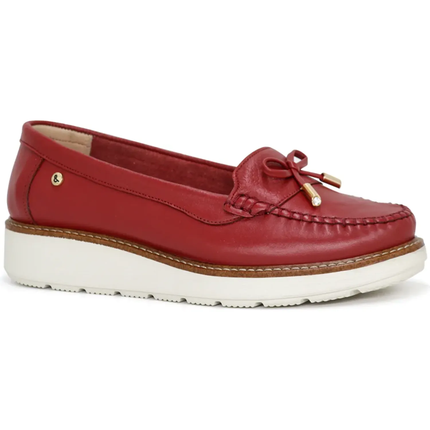 PAR&SS Mocasin Par&Ss Casual De Cuero Para Mujer Ja26q2-Ms860-R color rojo | Platanitos